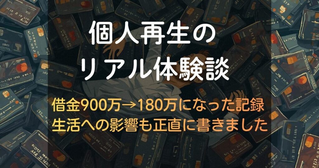 個人再生の体験談、借金900万円から180万円になった全記録、個人再生の流れ、官報、ブラック、実際の生活